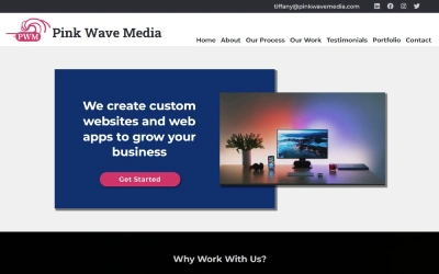 Screenshot of Pink Wave Media website homepage